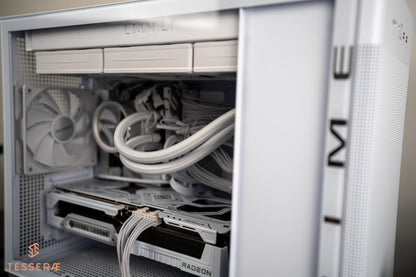 Quick Ship White - Mirage w/Glass Panel - AMD Ryzen 9 9950X3D CPU with AMD 9070 XT