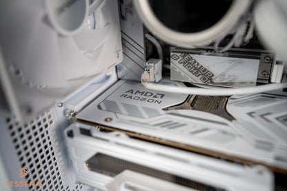 Quick Ship White - Mirage w/Glass Panel - AMD Ryzen 9 9950X3D CPU with AMD 9070 XT